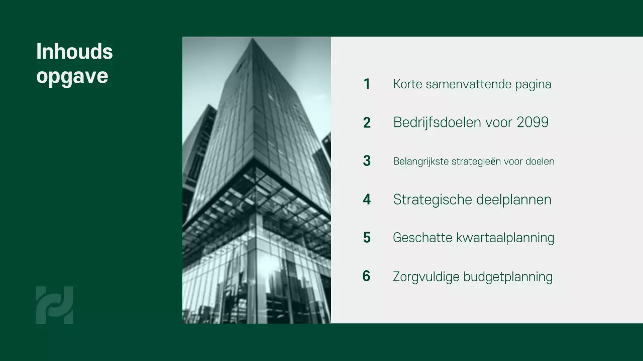 Een schoon, groen en grijs bedrijfsplan voor het komende jaar