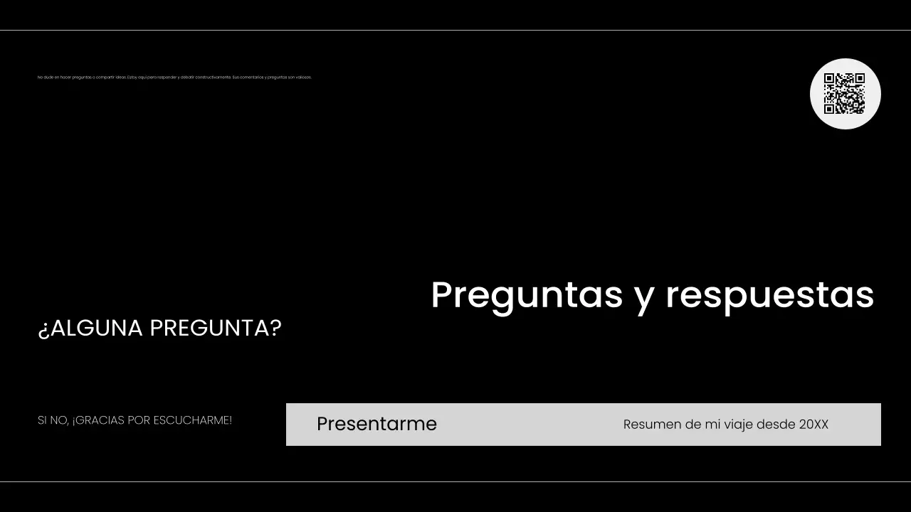 portafolio de autopresentación moderno en blanco y negro