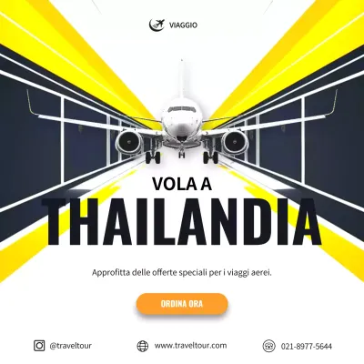 pubblicità gialla di viaggio moderno