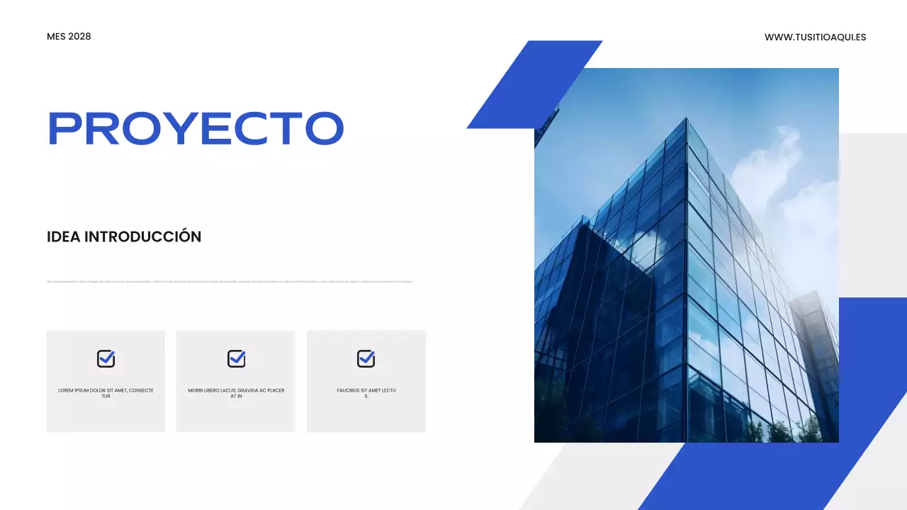 presentación de empresa moderna azul