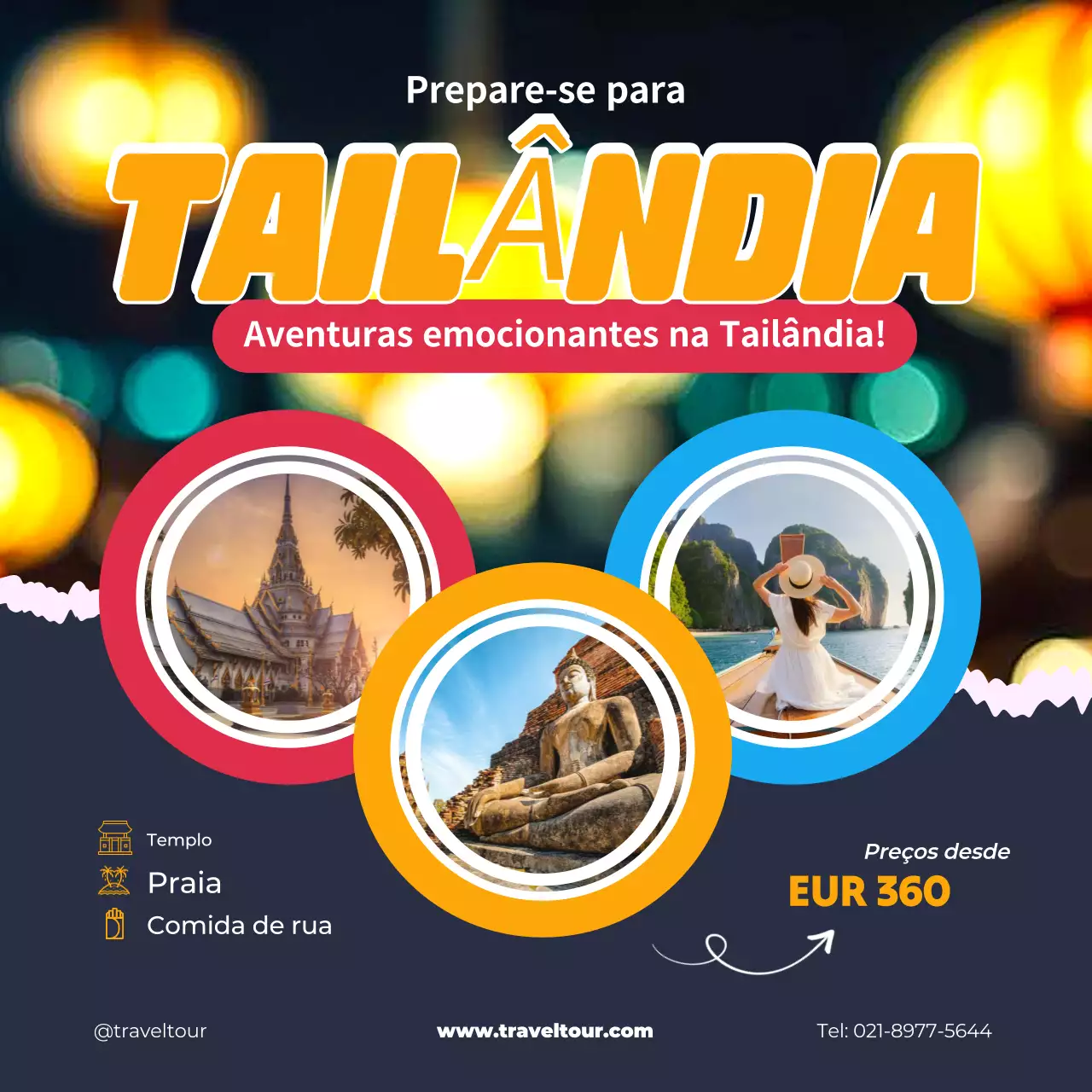 promoção de viagens orange modern