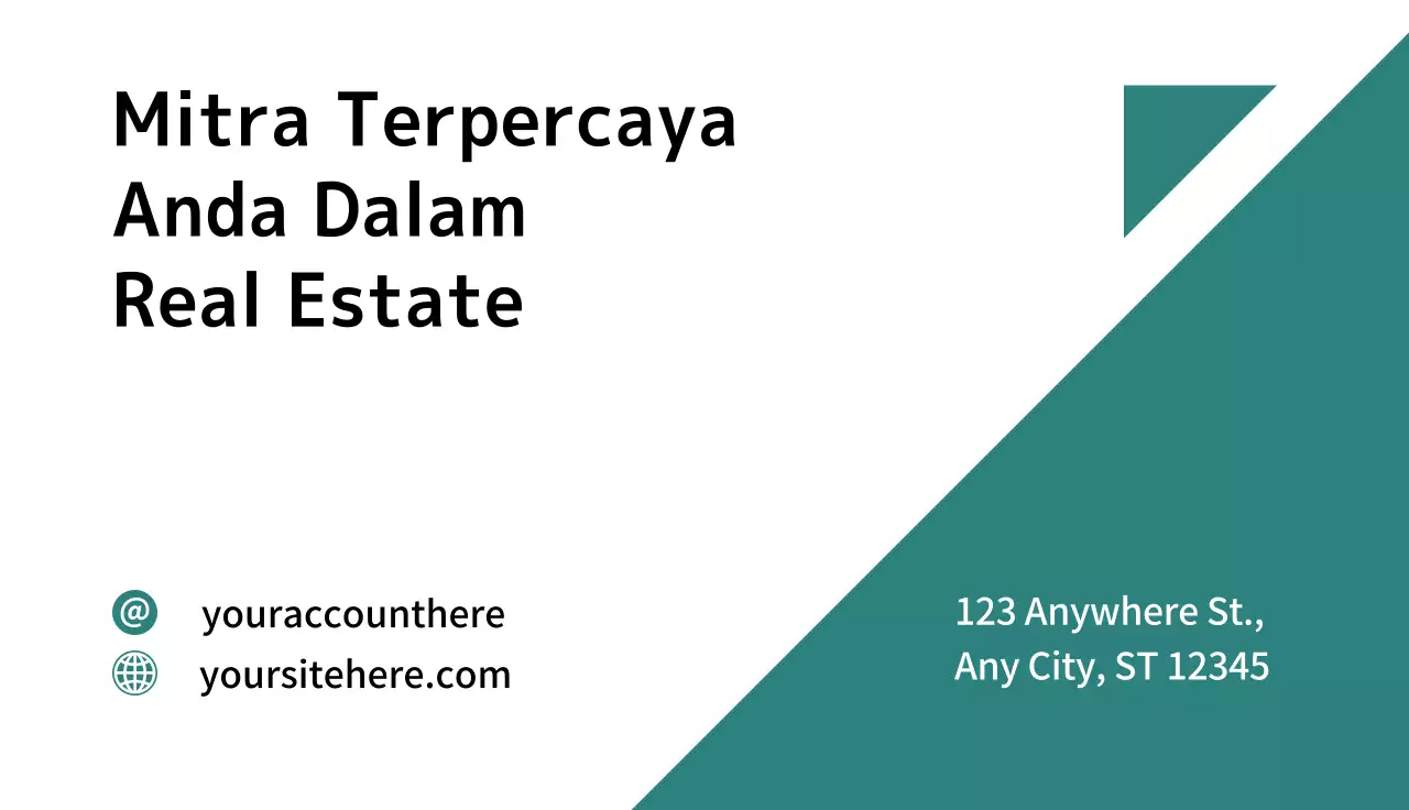 Teal Modern Business Card