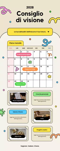 planner moderno beige per vision board