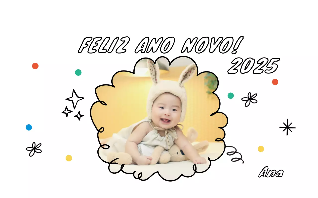 Calendário fotográfico com desenhos giros