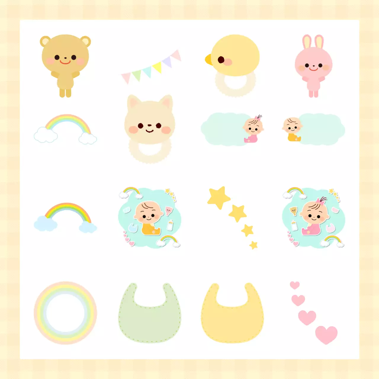 노랑 아기자기한 강아지 문구