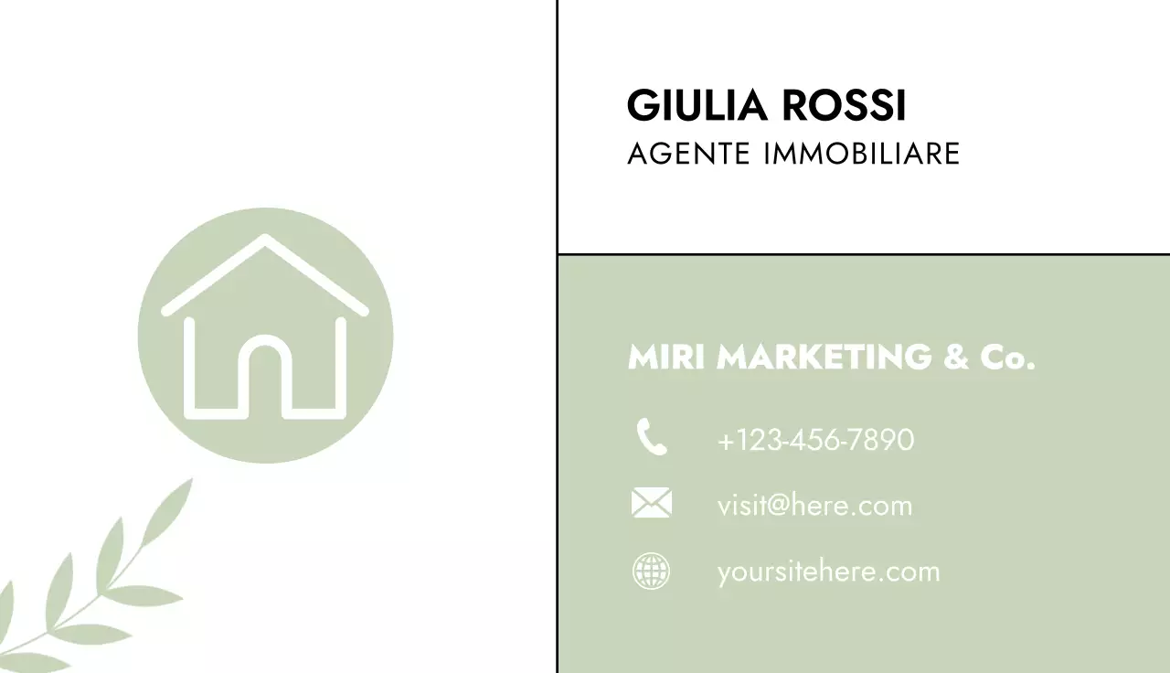 biglietto da visita immobiliare sage minimal