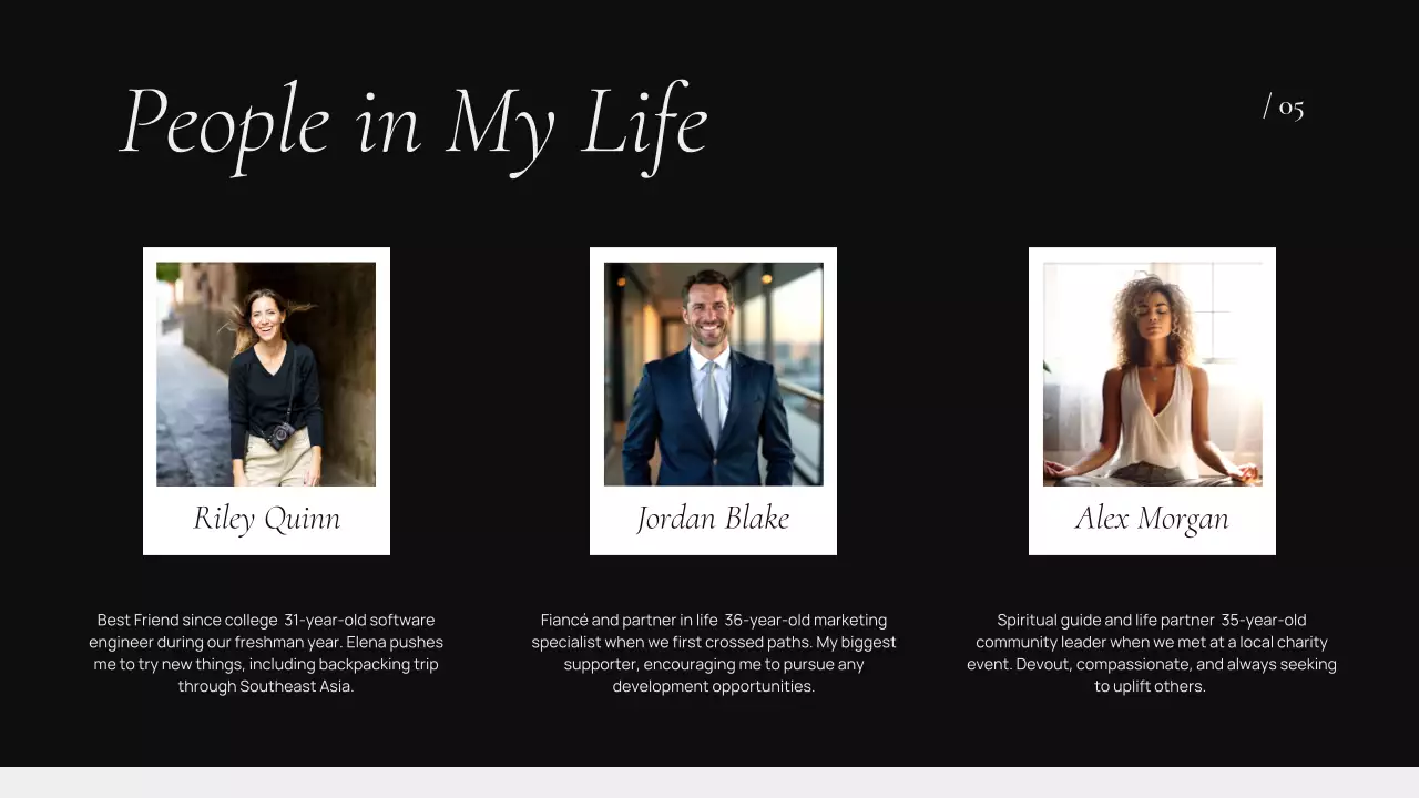 Trình bày Hồ sơ thanh lịch màu đen