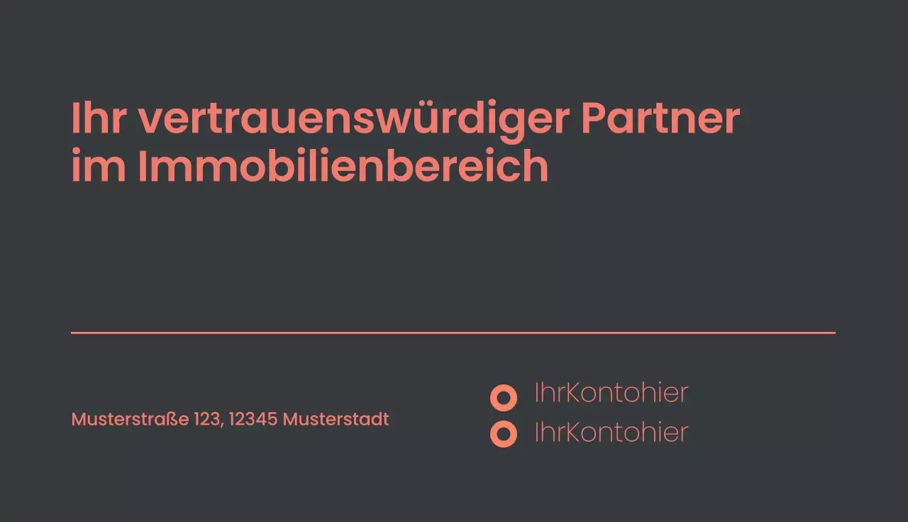 coral modern real estate visitenkarte