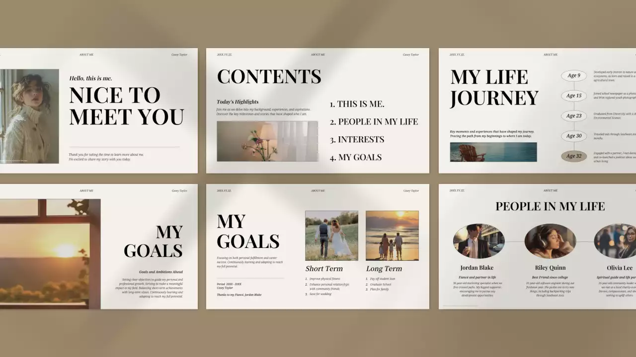 Beige Minimal Self-Introduction Presentation