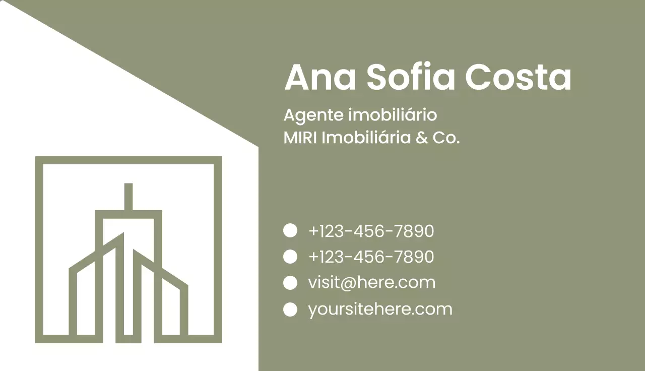 cartão de visita imobiliário moderno da sage