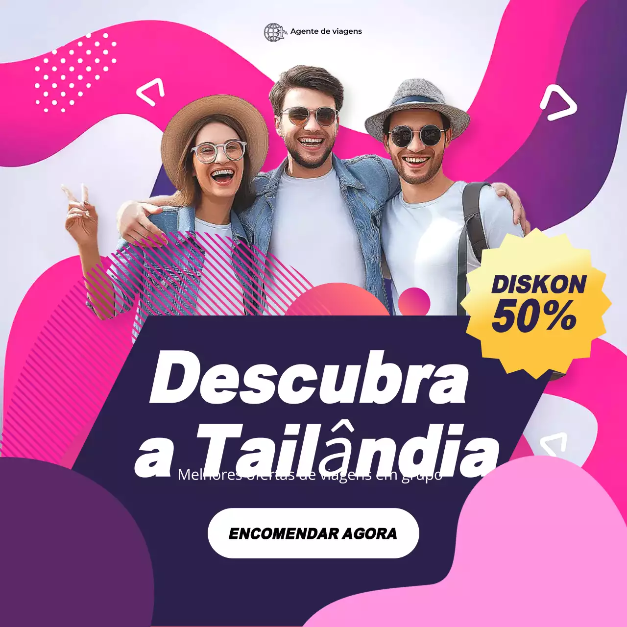 promoção de viagens moderna cor-de-rosa