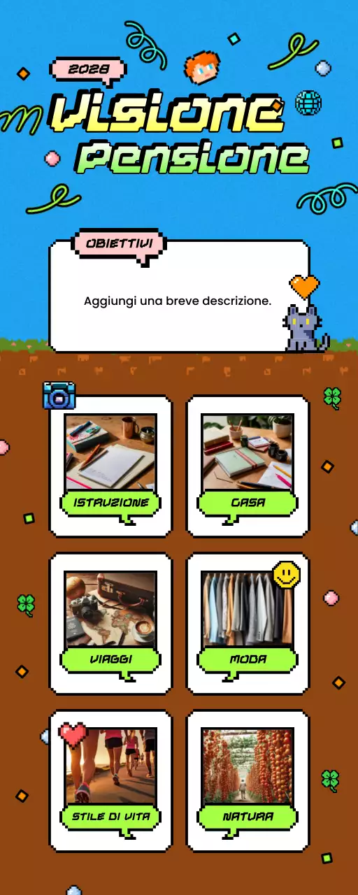 planner blu retro vision board