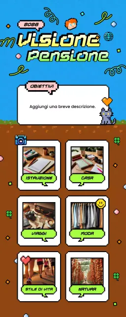 planner blu retro vision board