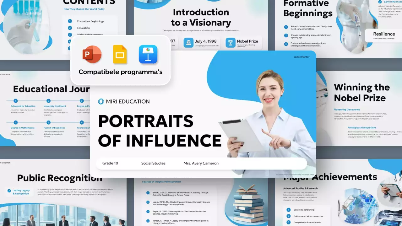 blauw modern onderwijs biografie lezing