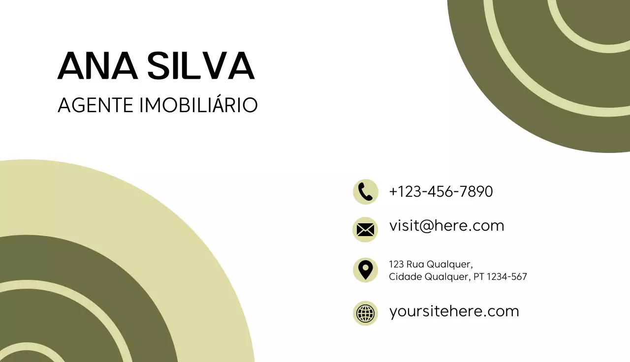 cartão imobiliário verde moderno