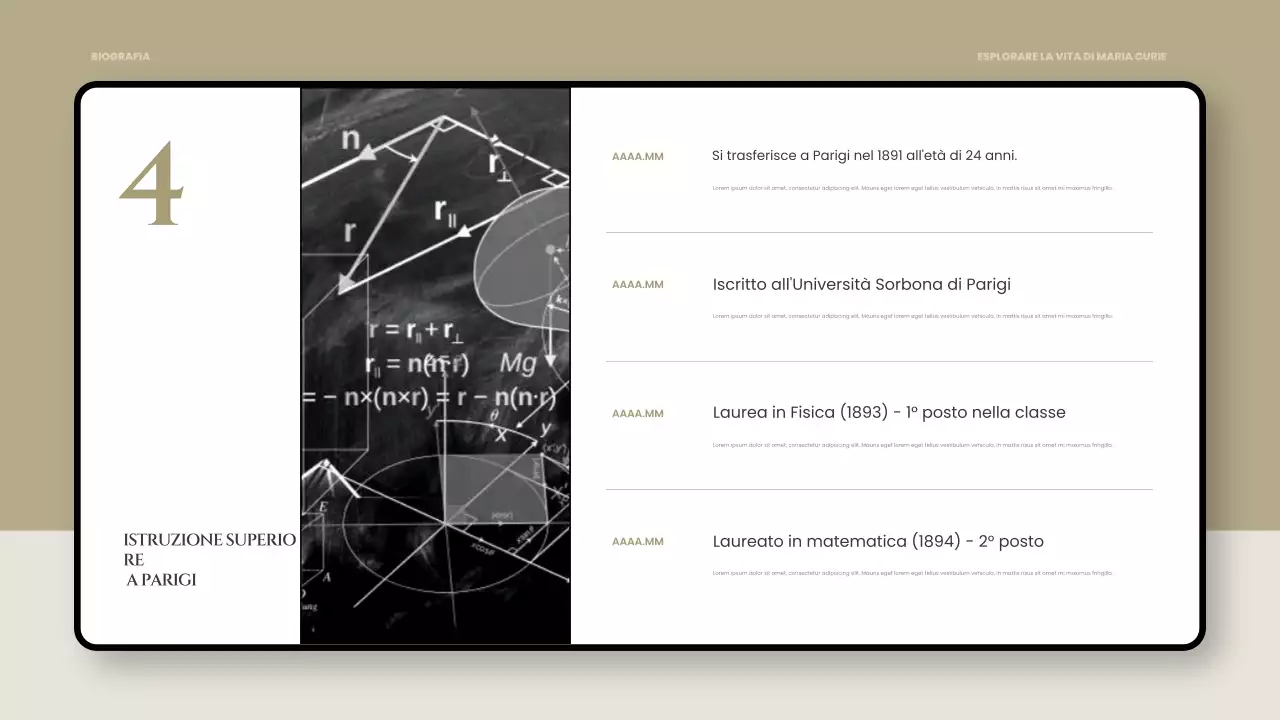 presentazione della biografia classica nera