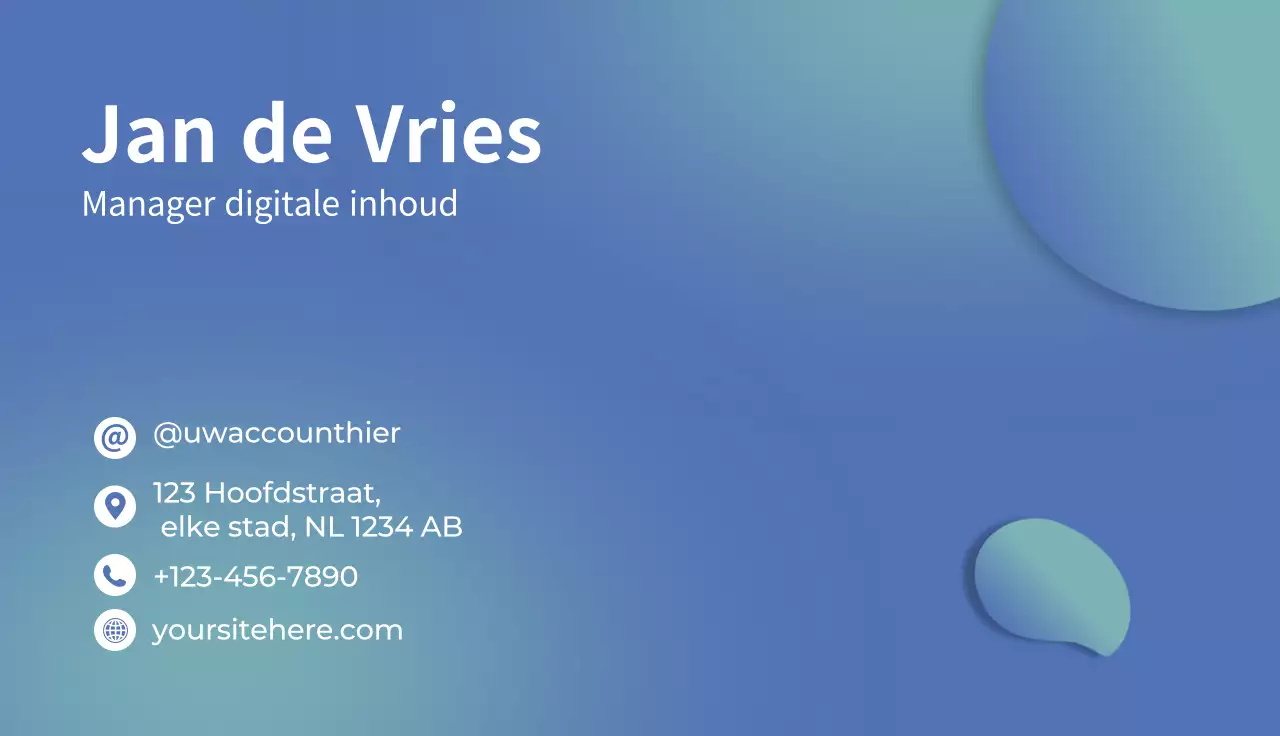 blauw modern visitekaartje