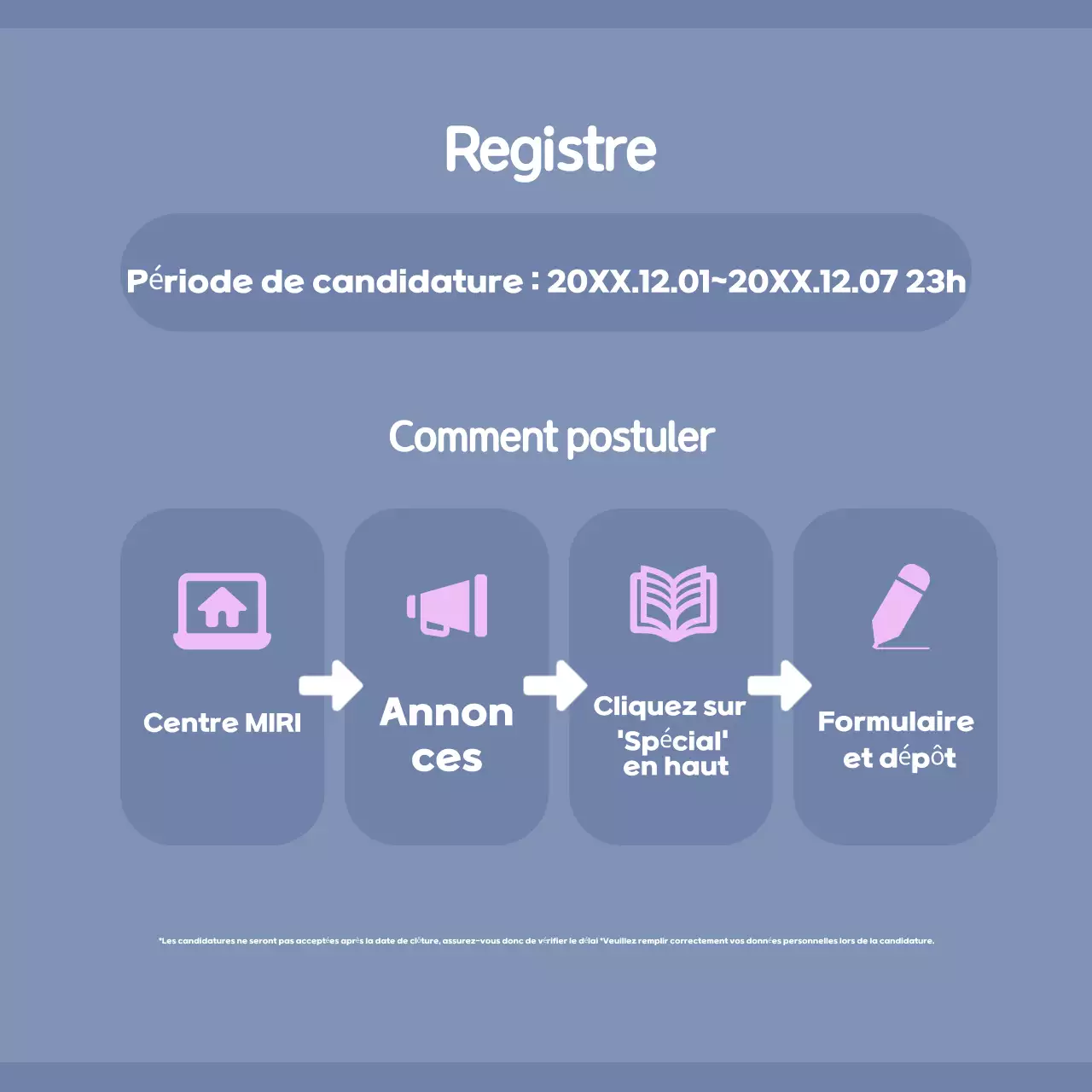 Annonces de conférences modernes bleu clair