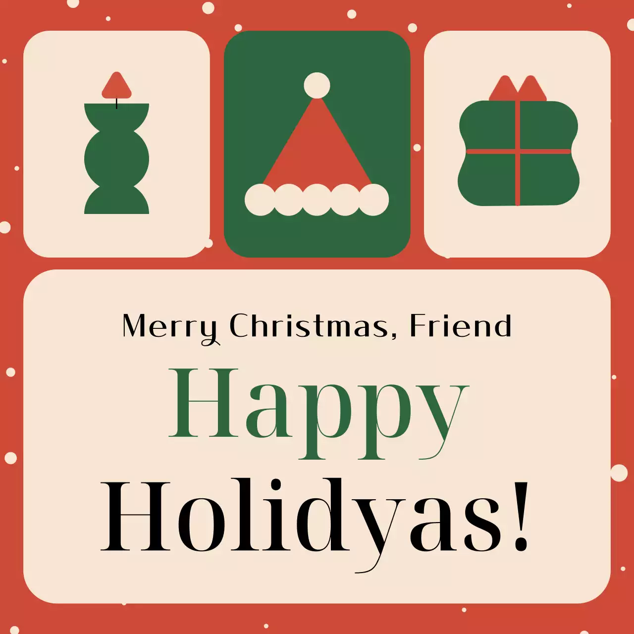 Cartão de Natal Tradicional Vermelho Carrossel Instagram