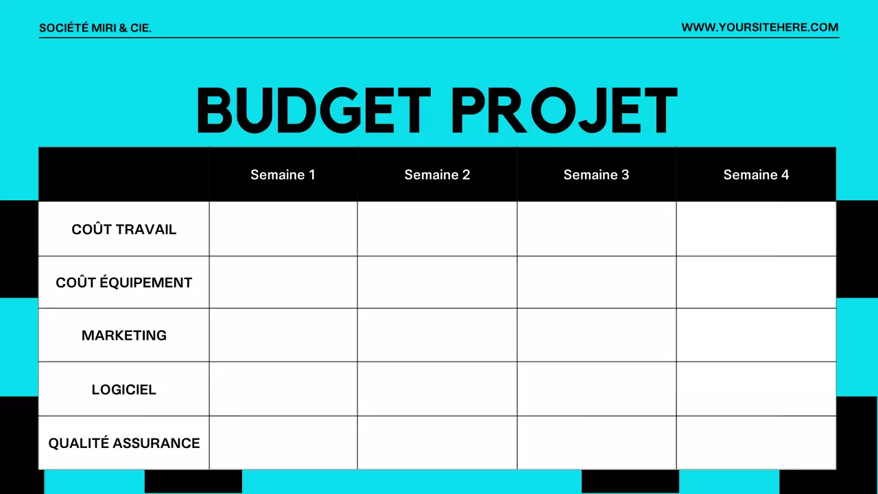 Présentation moderne d'une proposition de projet Orange Noir
