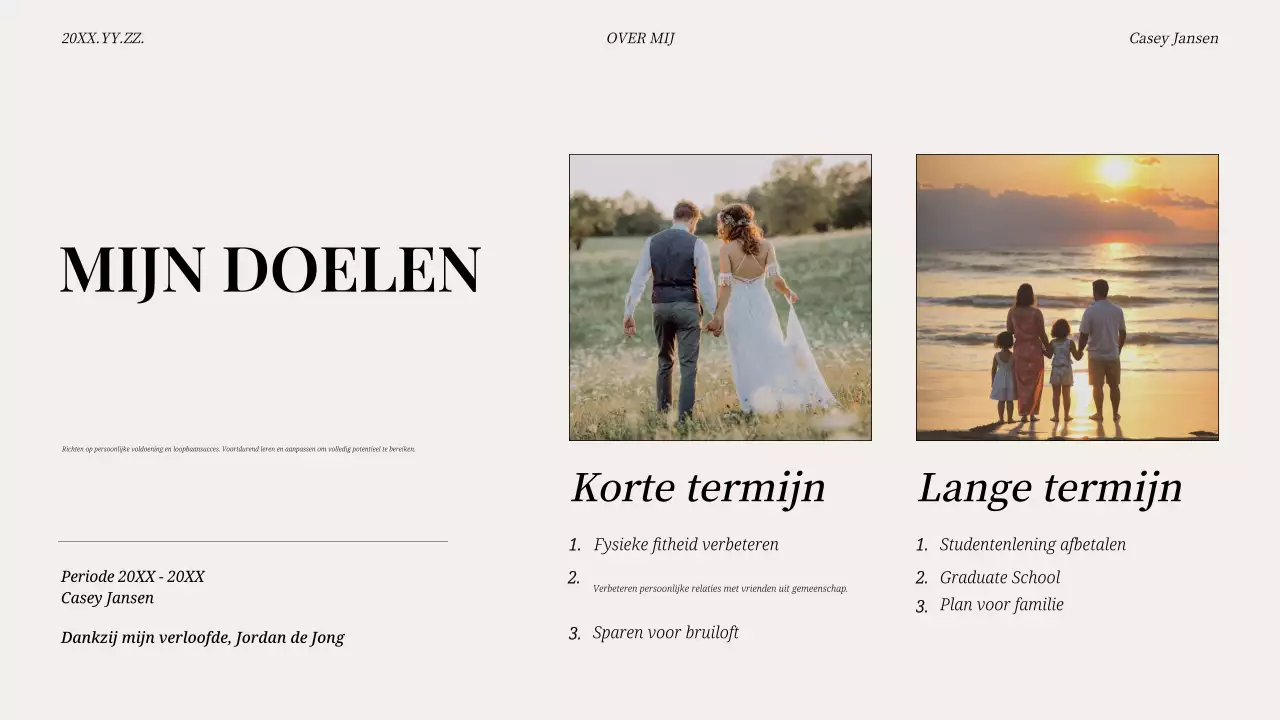 beige moderne zelfintroductie pitch