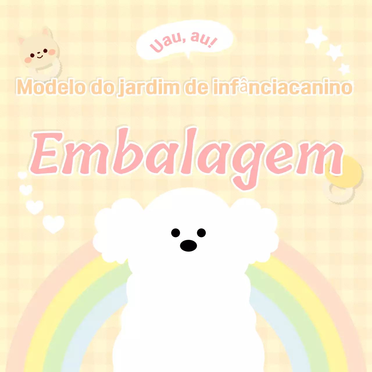 Frases amarelas de cachorrinho bonito