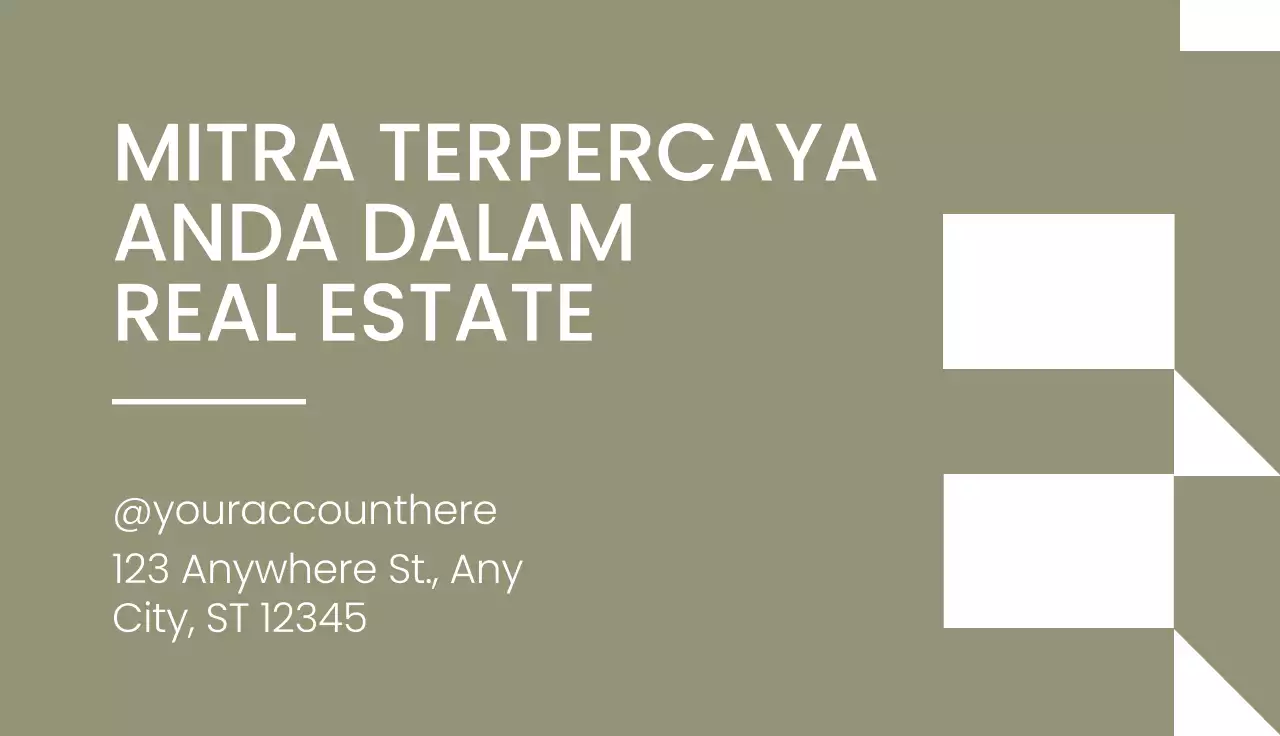 Sage Minimalist Real Estate Business Card