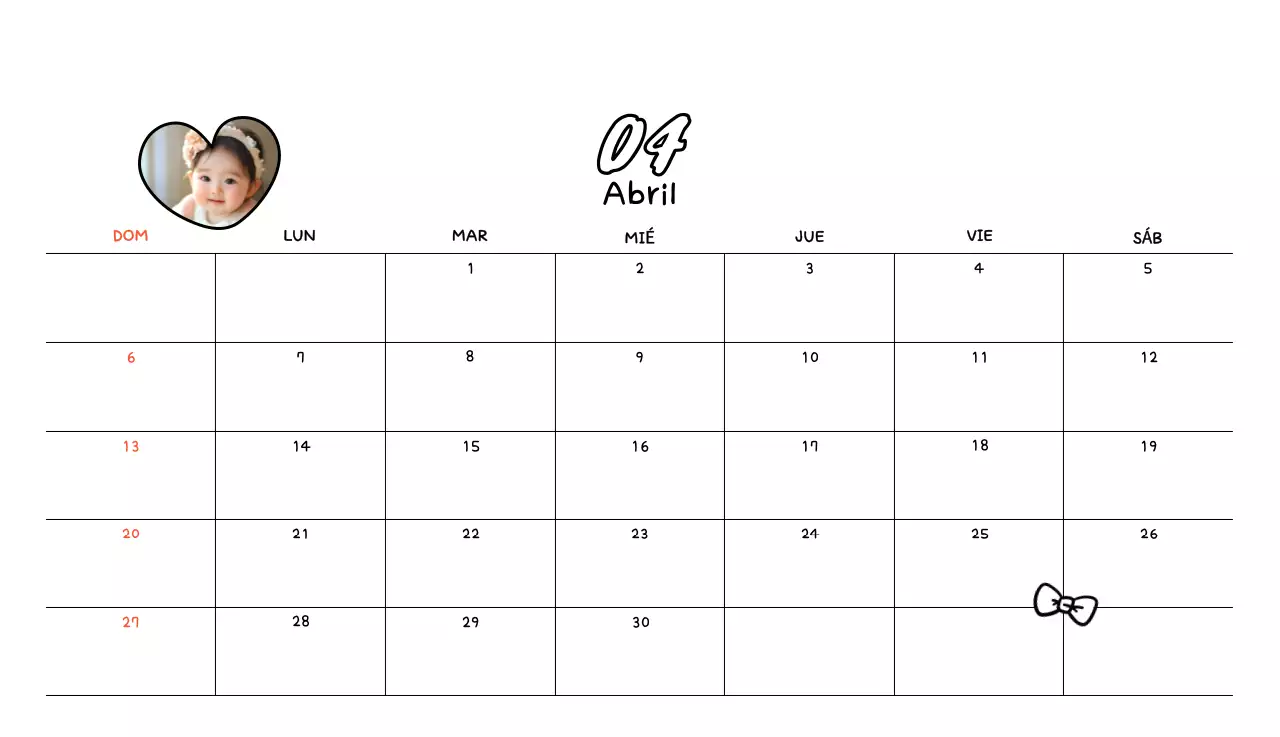 Calendario de fotos Yellow Cute