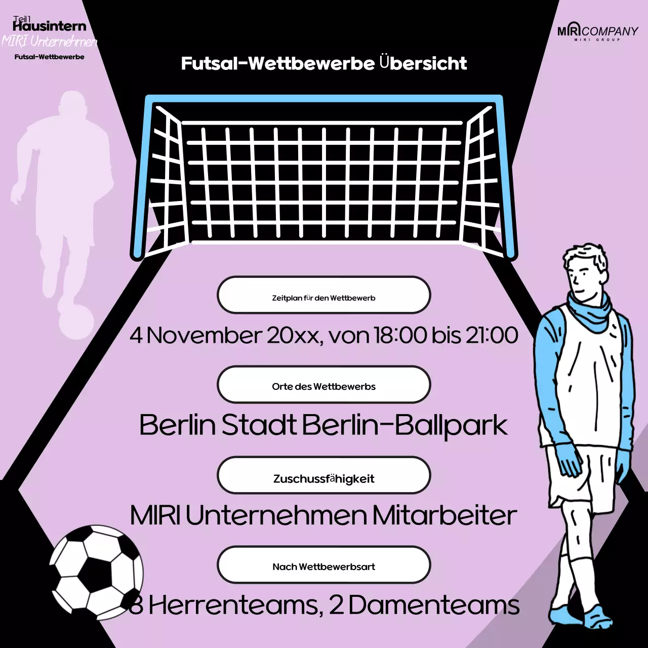 Mauve Retro-Fußball-Event