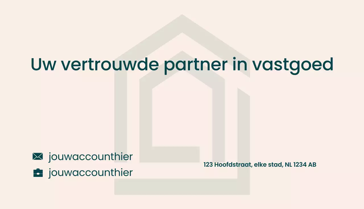 groen modern onroerend goed visitekaartje