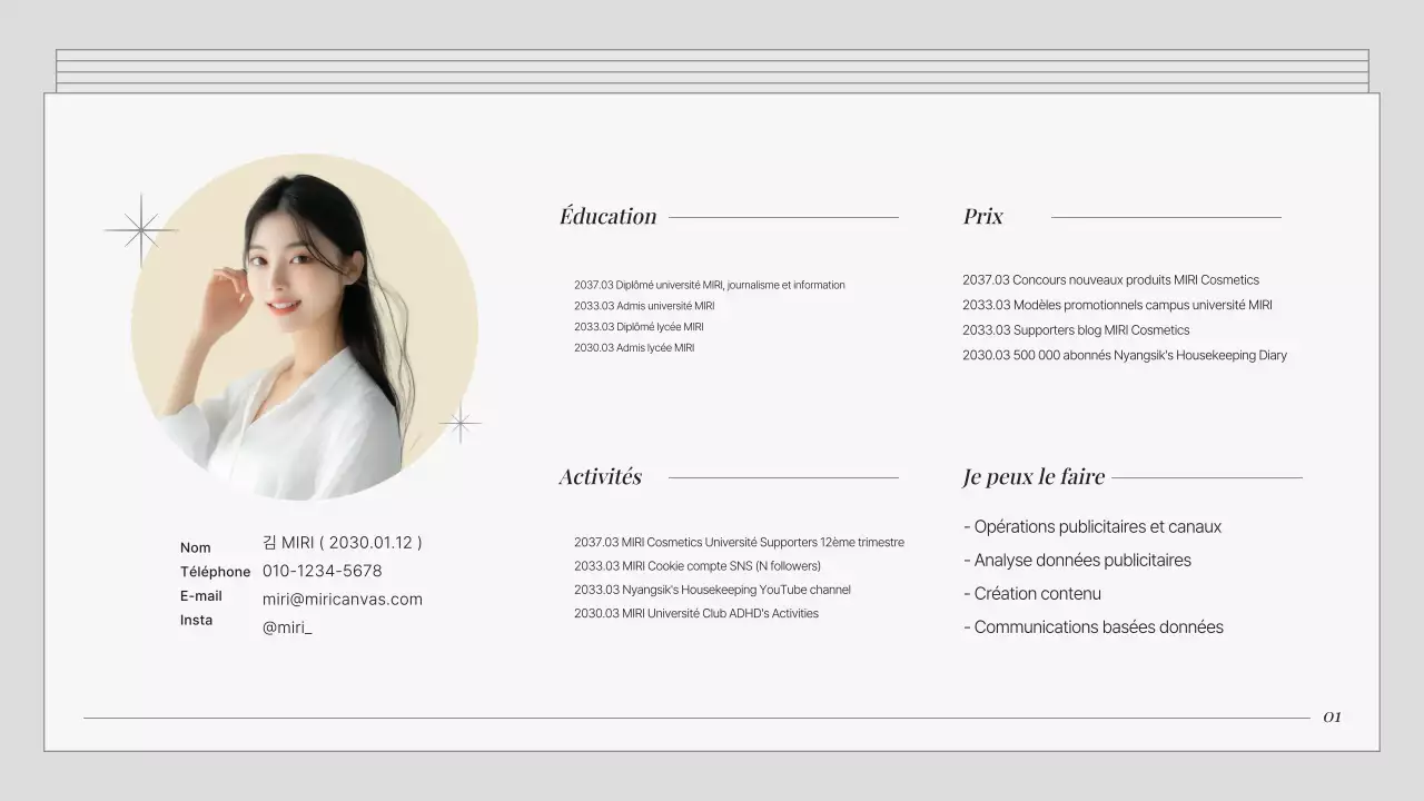 Un portefeuille marketing gris et simple