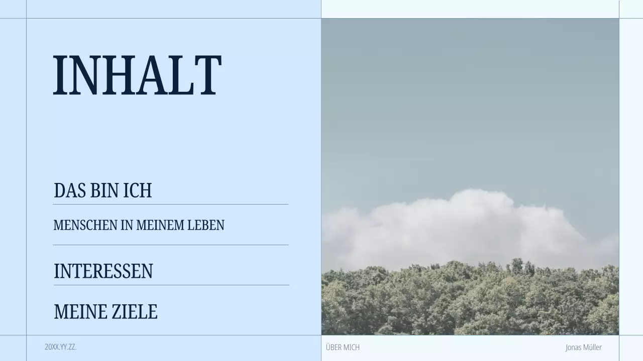 blaue moderne Selbstdarstellungsmappe