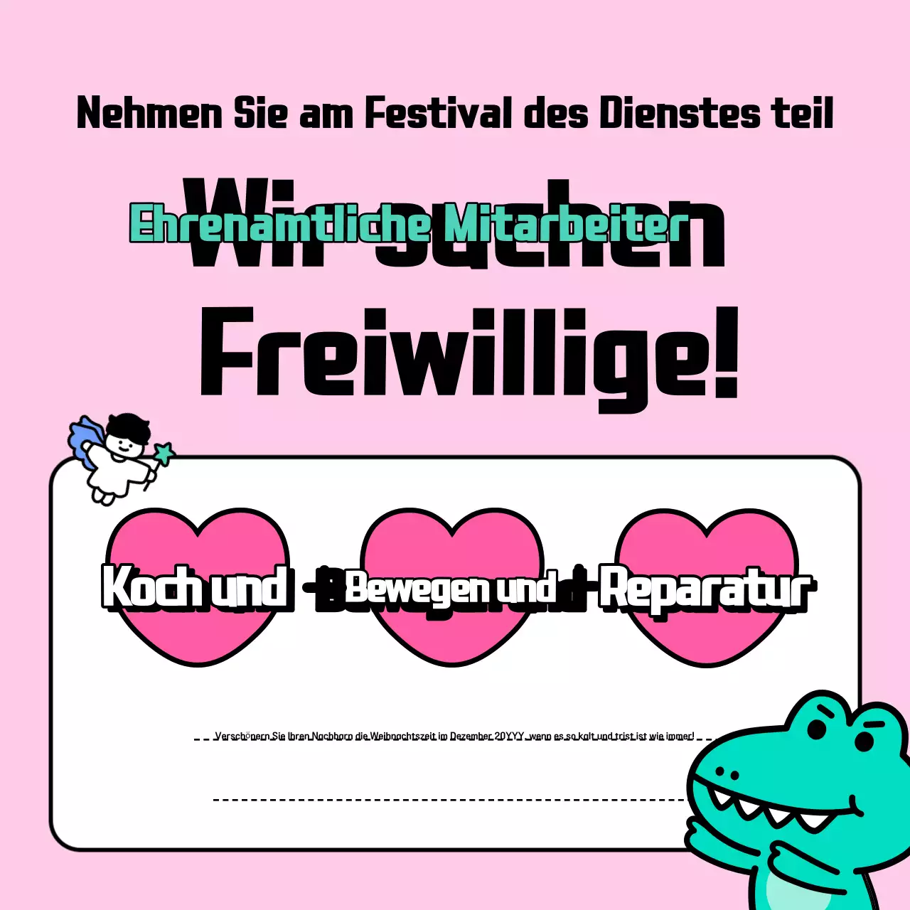 Freiwilligeneinsätze in den rosa Ferien