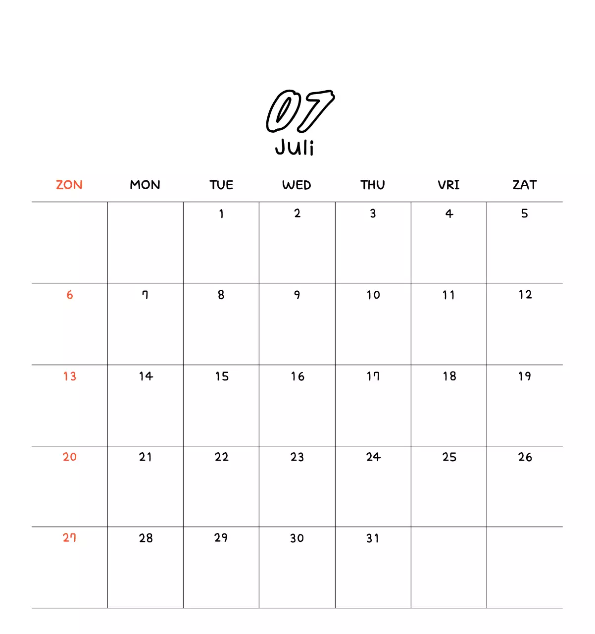 Schattige nieuwjaarskalender