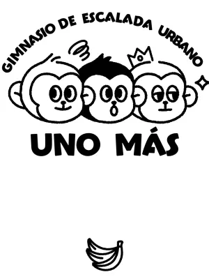 Logotipo deportivo sencillo con ilustración de tres simpáticos monos