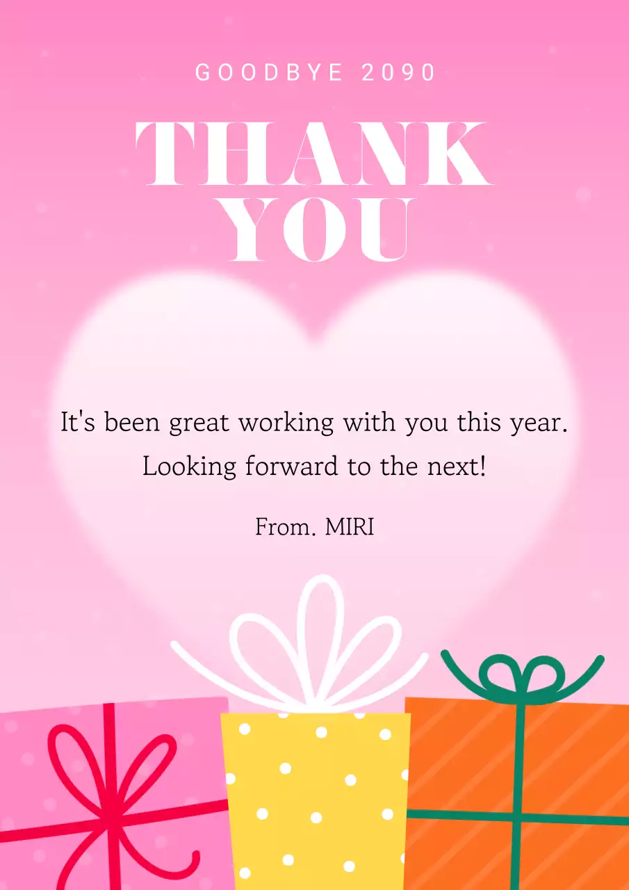 Poster Thiệp Cảm Ơn Thanh Lịch Màu Hồng