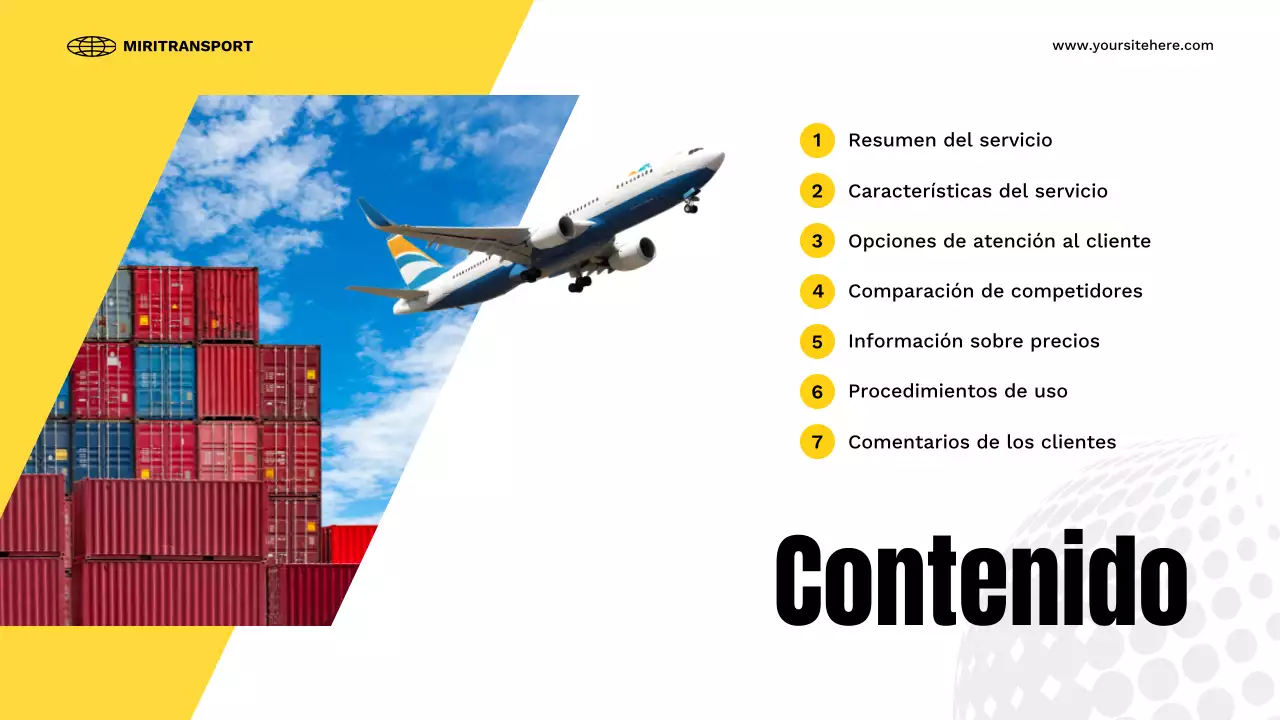 presentación del transporte moderno amarillo