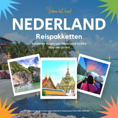 blauwe tropische reis promotie