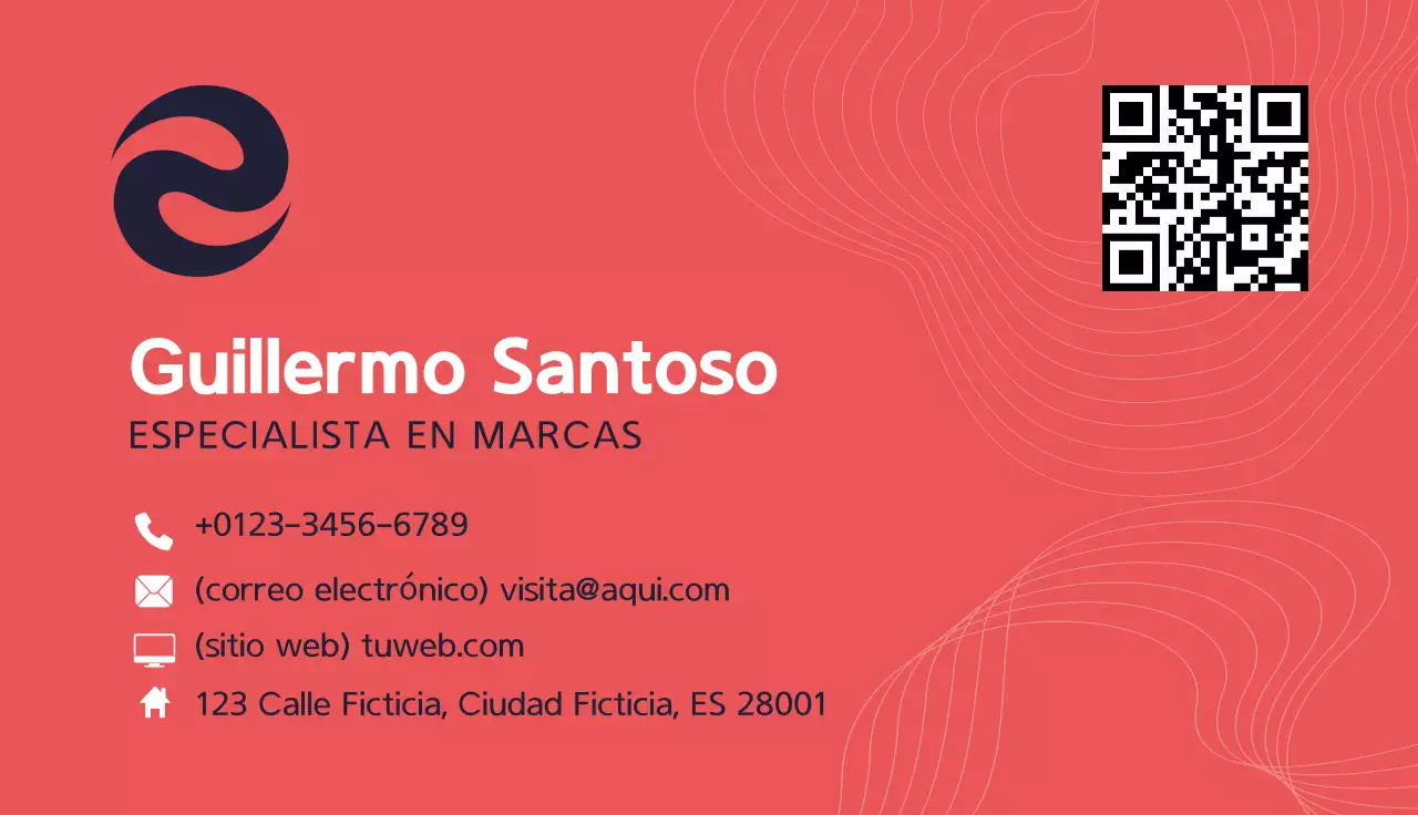 tarjeta de visita moderna roja