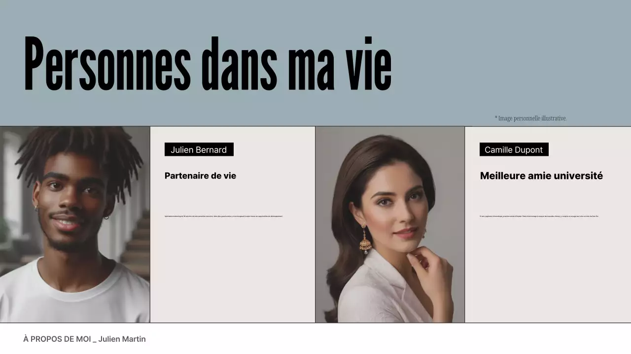 portefeuille de profil moderne gris bleu