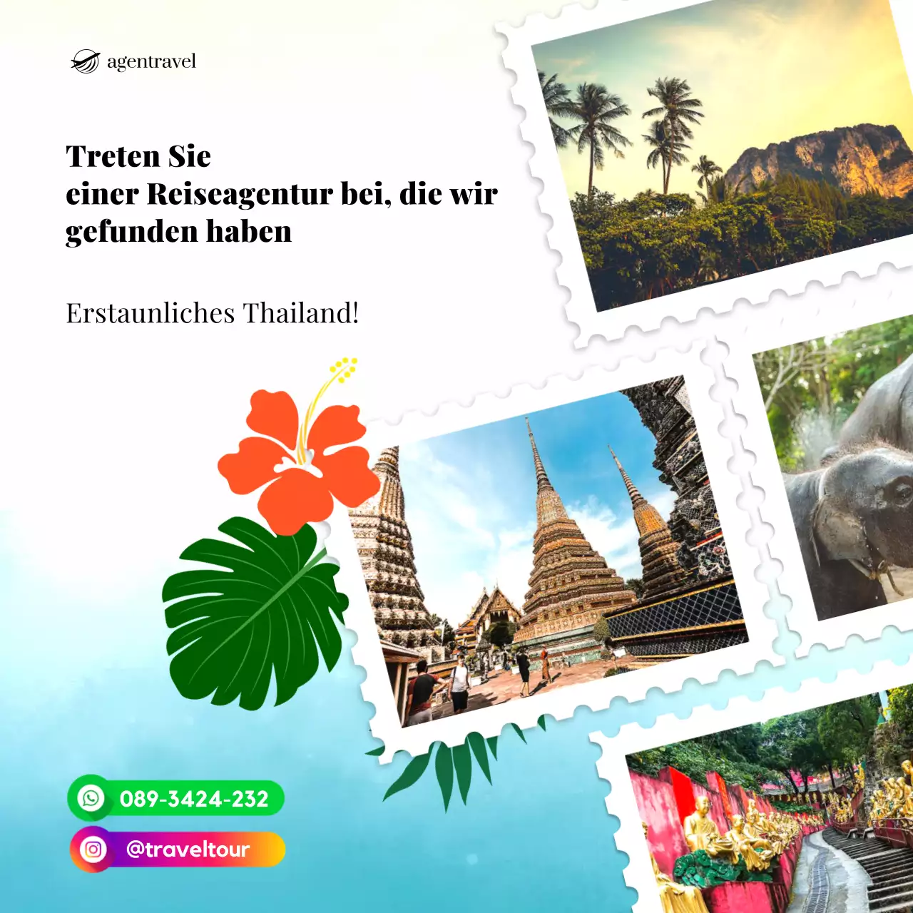 orange tropische Reiseförderung