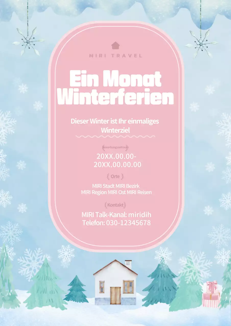 Pink Winter Break Einmonatige Aktion
