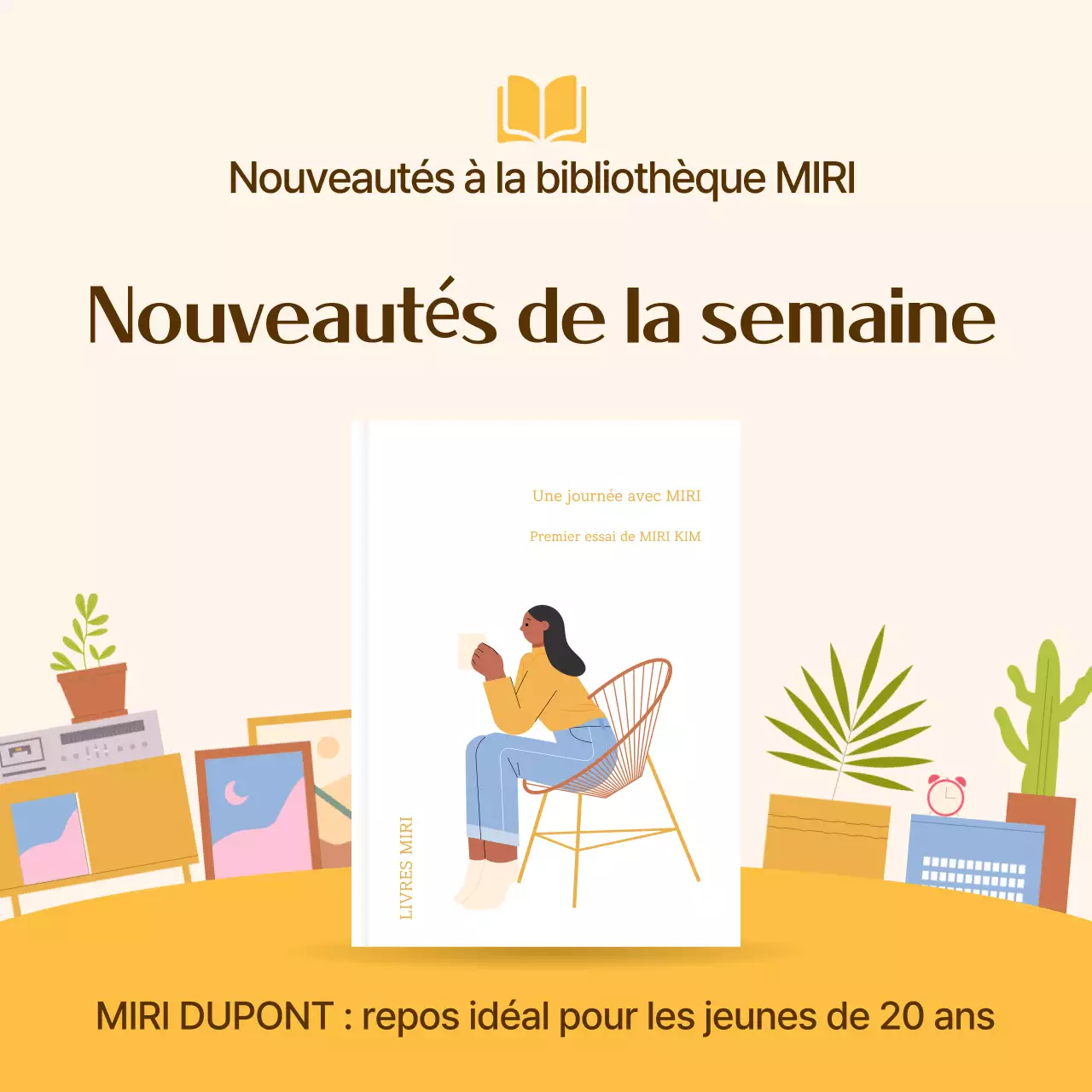 Annonce de livre moderne beige