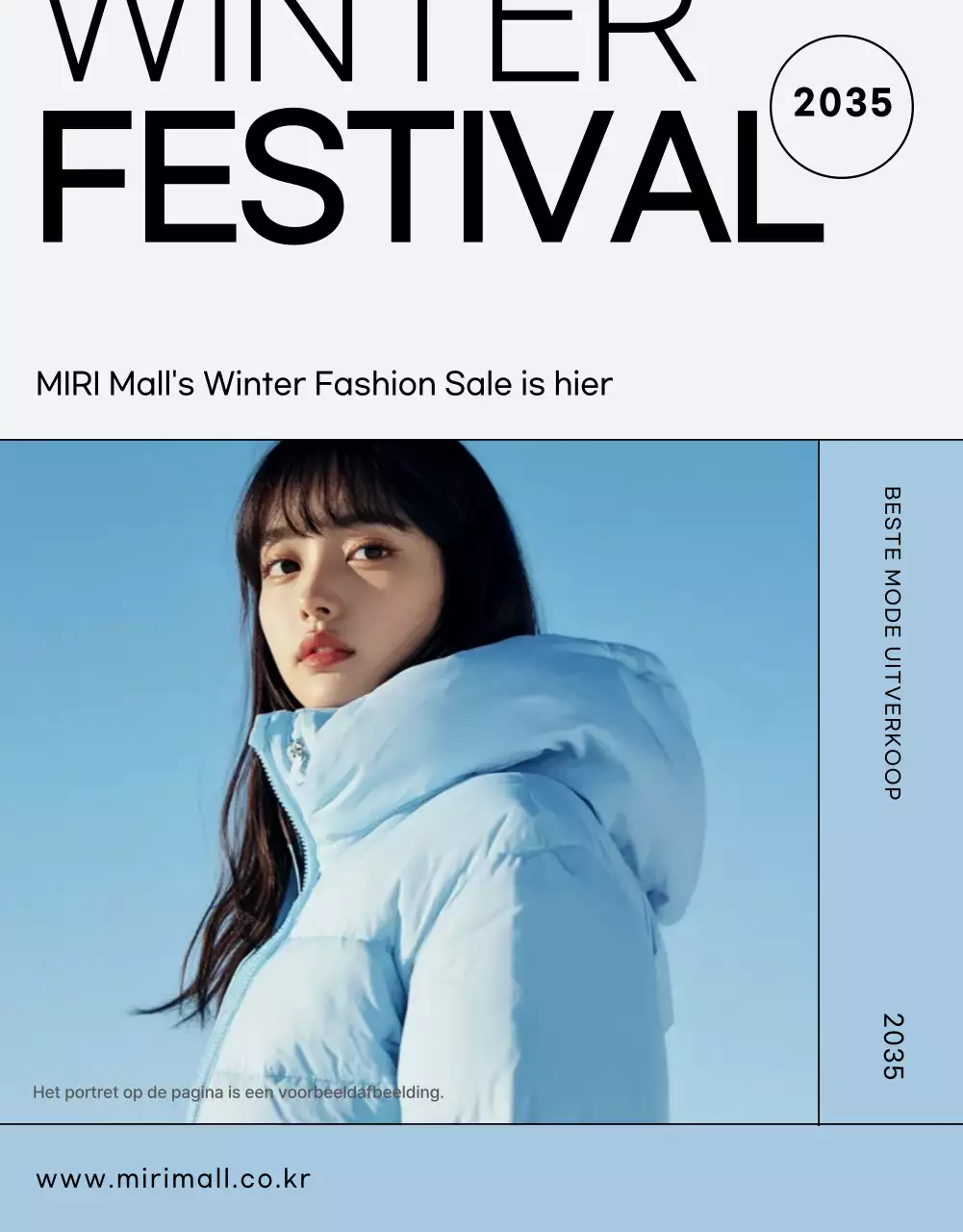 Lichtblauwe moderne mode advertentie