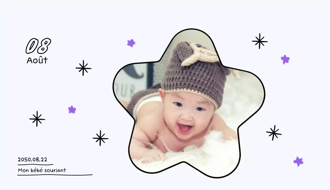 Calendrier photo jaune mignon