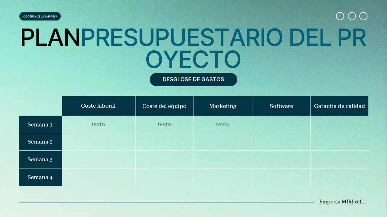 gradiente verde moderno Propuesta de proyecto