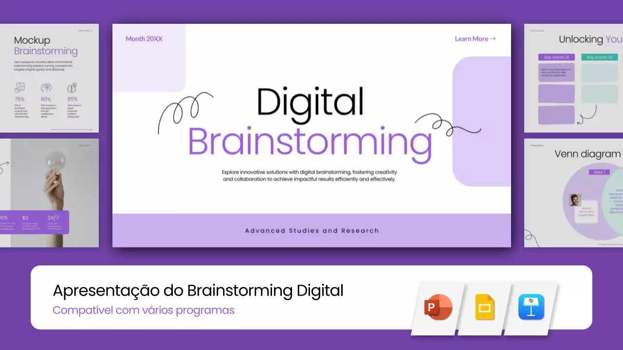 guia de brainstorming digital básico púrpura