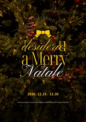 Un semplice annuncio di vendita natalizio giallo e bianco per i prodotti invernali
