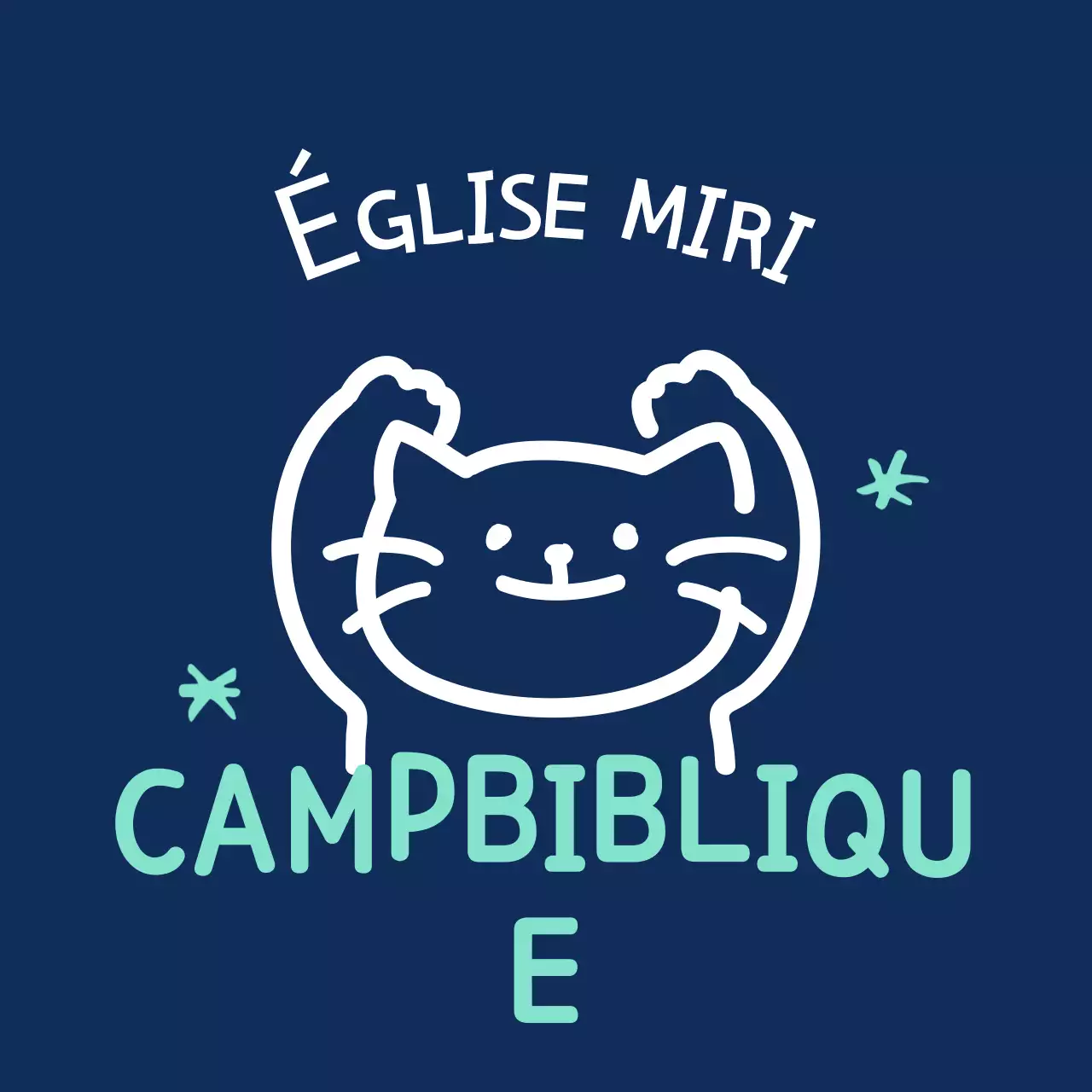 Illustration d'un gribouillis bleu marine pour un camp de vacances