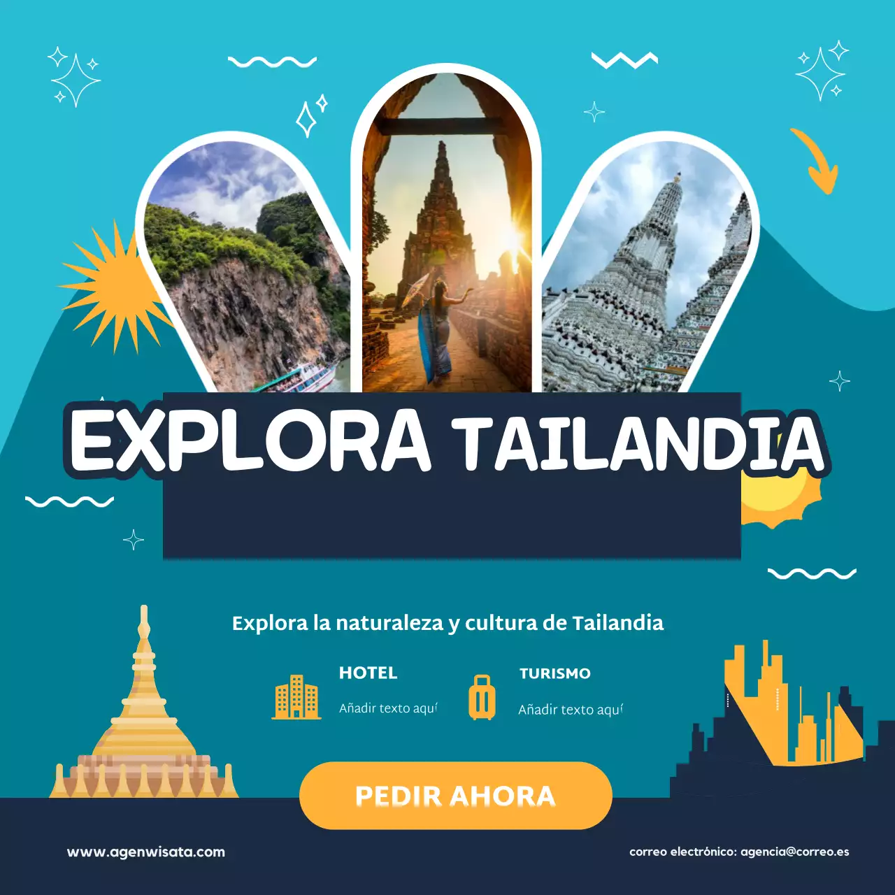 teal modern travel promotion